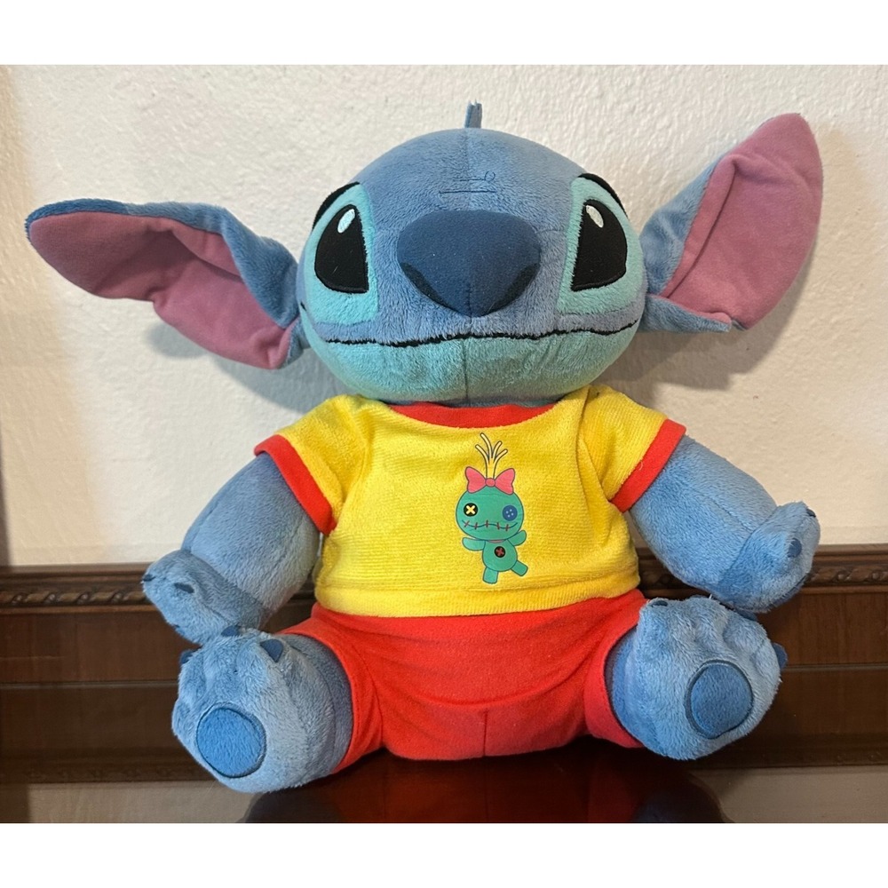 RARE 12'' Disney Lilo and Stitch Stitch Plush Scrump Shirt & Red Shorts Outfit